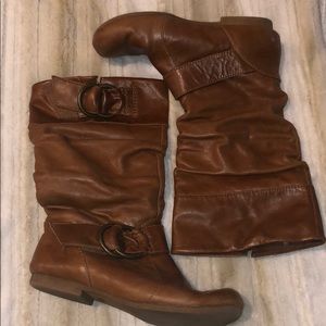 Aldo Mid Calf Light Brown Pull On Boots